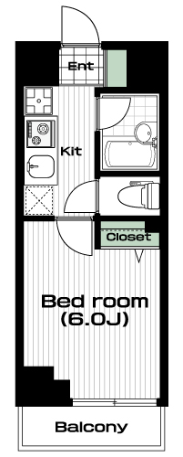 大崎駅の賃貸 90,000円 間取り図