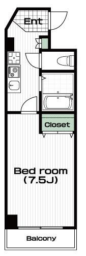 四ツ谷駅の賃貸 88,000円 間取り図