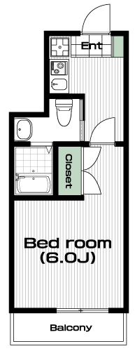 一橋学園駅の賃貸 58,000円 間取り図