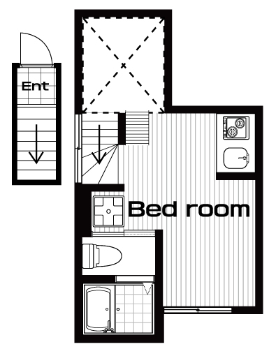 四ツ谷駅の賃貸 104,000円 間取り図