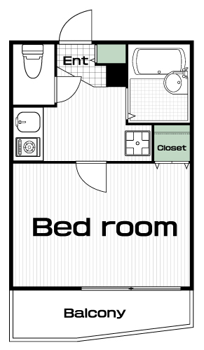 早稲田駅の賃貸 77,000円 間取り図