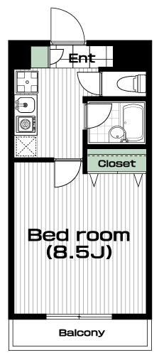 中央大学・明星大学駅の賃貸 61,000円 間取り図