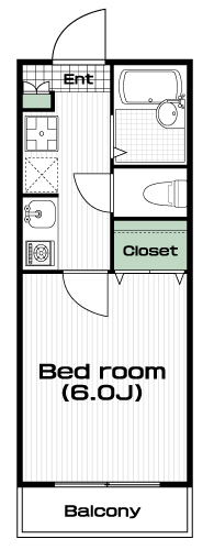 桜上水駅の賃貸 67,000円 間取り図