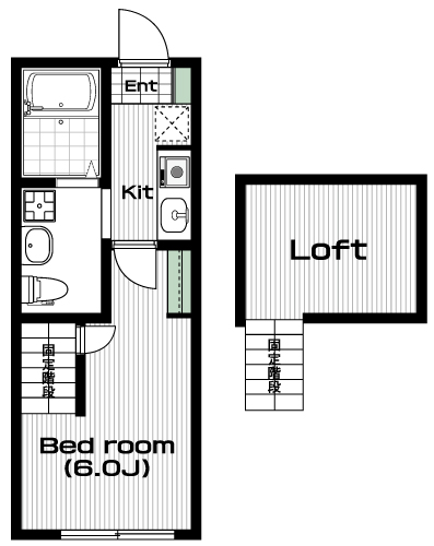 向ヶ丘遊園駅の賃貸 61,000円 間取り図
