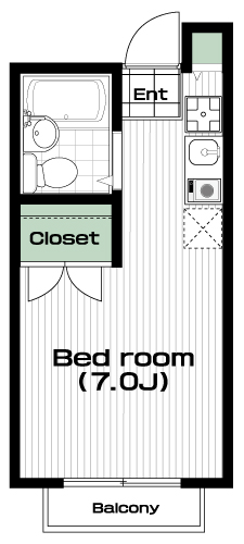 高幡不動駅の賃貸 34,000円 間取り図