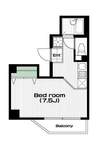 鶴瀬駅の賃貸 50,000円 間取り図