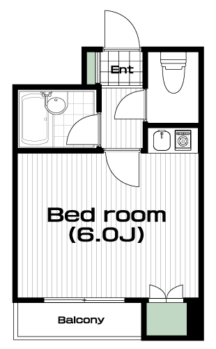 沼袋駅の賃貸 58,000円 間取り図
