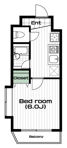 溝の口駅の賃貸 74,000円 間取り図