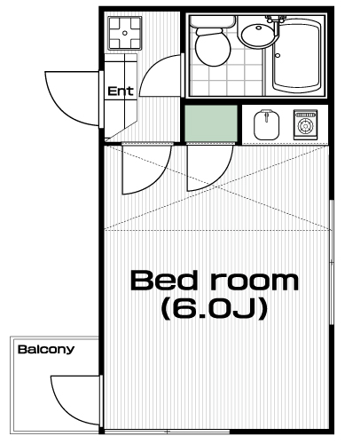 中井駅の賃貸 52,000円 間取り図