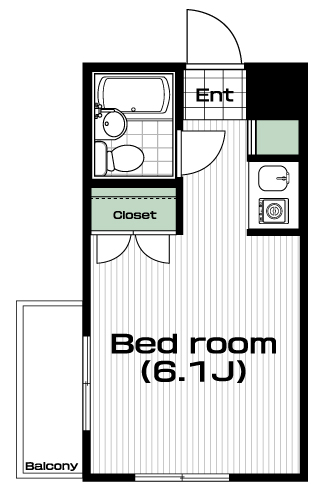 東中野駅の賃貸 55,000円 間取り図
