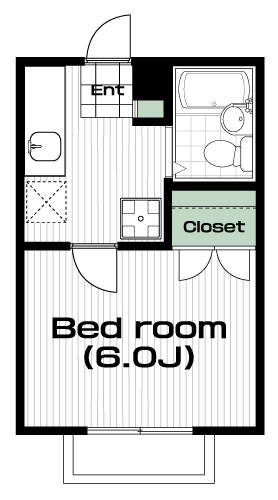 一橋学園駅の賃貸 39,000円 間取り図