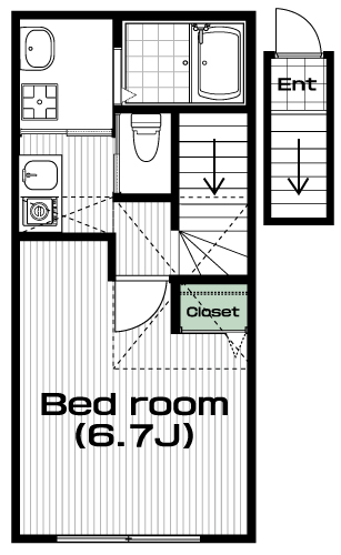 西八王子駅の賃貸 65,000円 間取り図