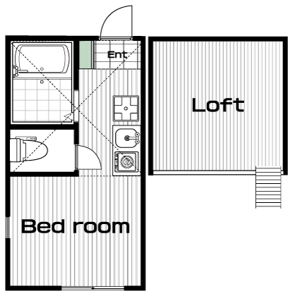 白楽駅の賃貸 52,000円 間取り図
