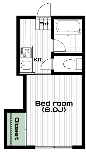 片倉町駅の賃貸 34,000円 間取り図