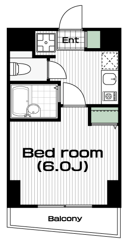 高田馬場駅の賃貸 80,000円 間取り図