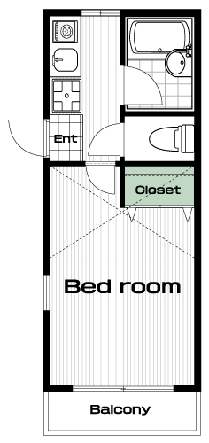 花小金井駅の賃貸 53,000円 間取り図
