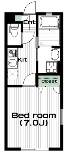 日吉駅の賃貸 73,000円 間取り図