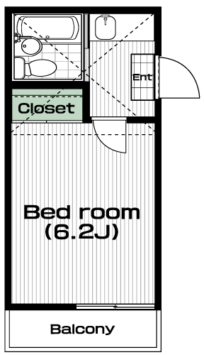 井荻駅の賃貸 55,000円 間取り図