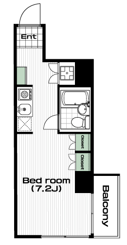 町田駅の賃貸 57,000円 間取り図