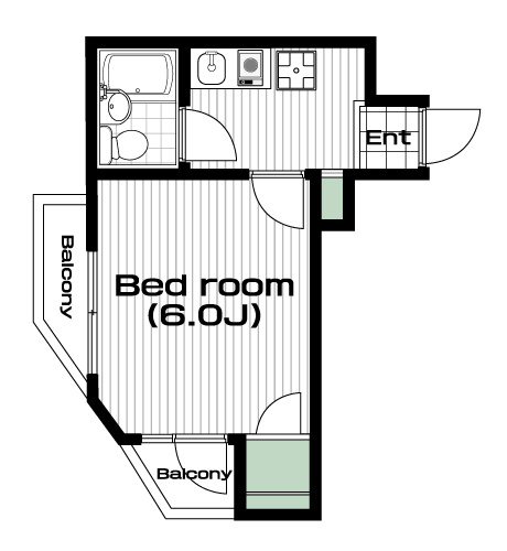 江古田駅の賃貸 59,000円 間取り図