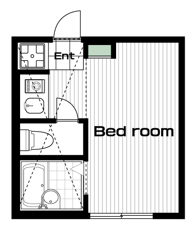 国立駅の賃貸 47,000円 間取り図