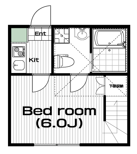 玉川学園前駅の賃貸 52,000円 間取り図