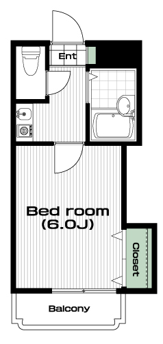 つつじヶ丘駅の賃貸 60,000円 間取り図