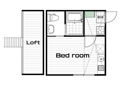 三ツ沢上町駅の賃貸 55,000円 間取り図