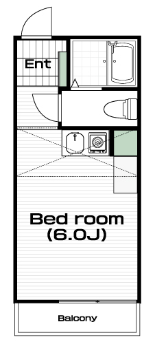 国分寺駅の賃貸 42,000円 間取り図