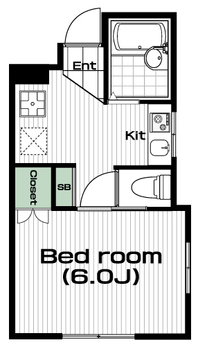 経堂駅の賃貸 78,000円 間取り図