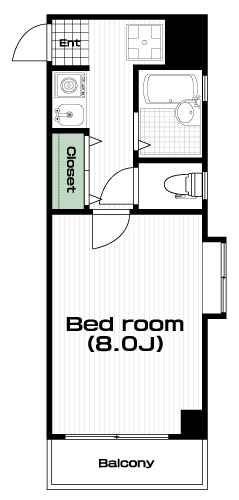 新宿駅の賃貸 90,000円 間取り図