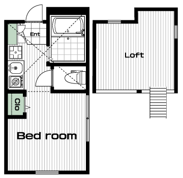 和田町駅の賃貸 57,000円 間取り図