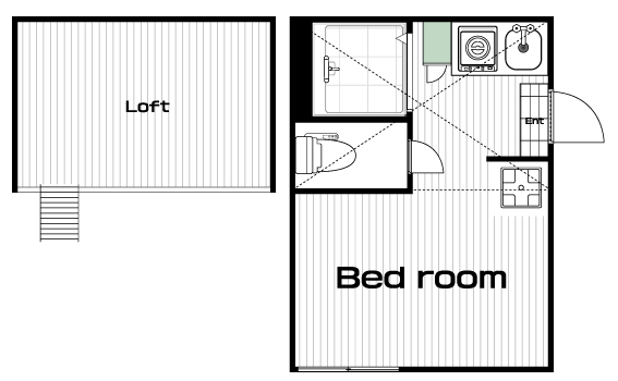 三軒茶屋駅の賃貸 72,500円 間取り図