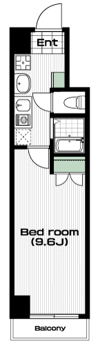 早稲田駅の賃貸 94,000円 間取り図
