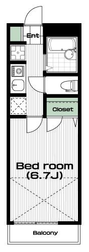 東伏見駅の賃貸 62,000円 間取り図