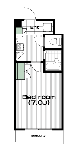 小手指駅の賃貸 44,000円 間取り図