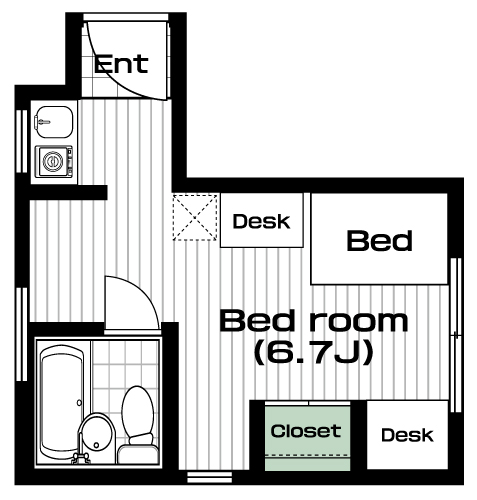 桜上水駅の賃貸 58,000円 間取り図