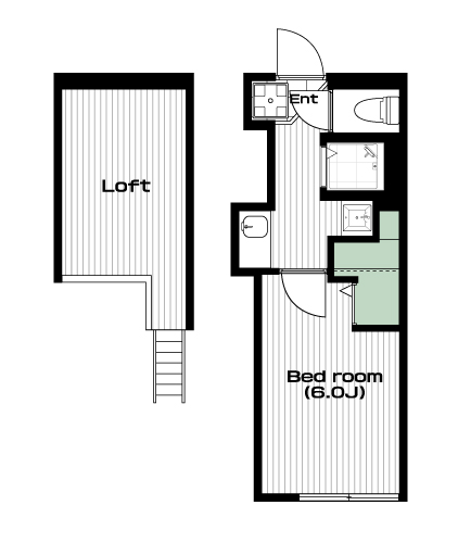 和光市駅の賃貸 48,000円 間取り図