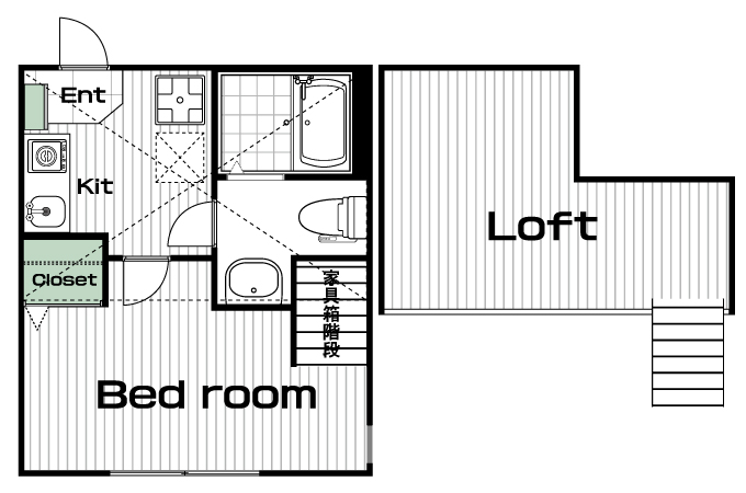 相模大野駅の賃貸 56,000円 間取り図