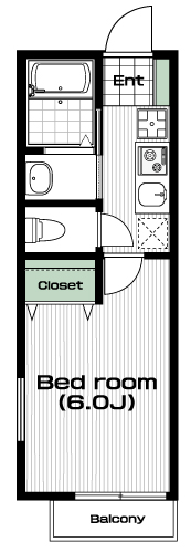 大塚・帝京大学駅の賃貸 63,000円 間取り図