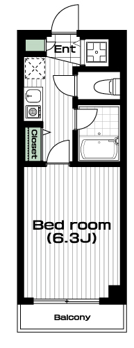 千歳烏山駅の賃貸 75,000円 間取り図