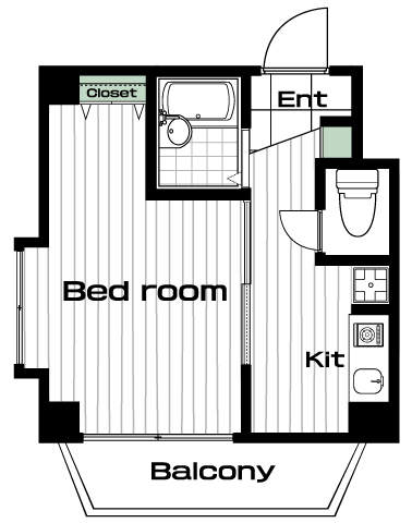 溝の口駅の賃貸 74,000円 間取り図