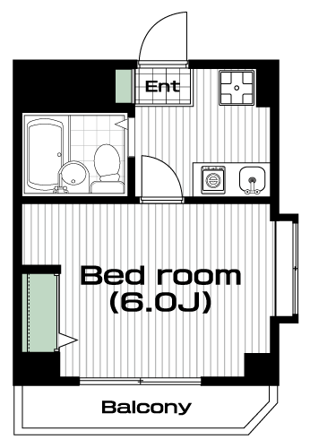 早稲田駅の賃貸 77,000円 間取り図