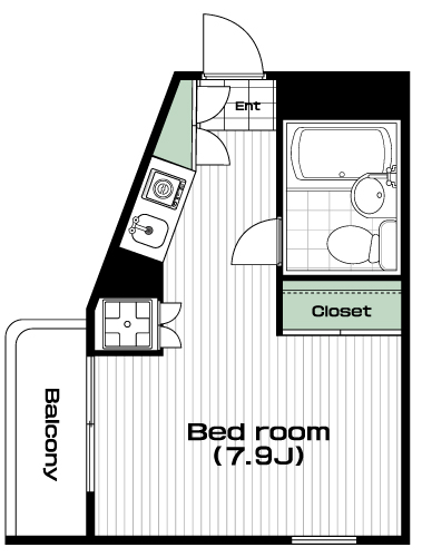 大岡山駅の賃貸 62,000円 間取り図