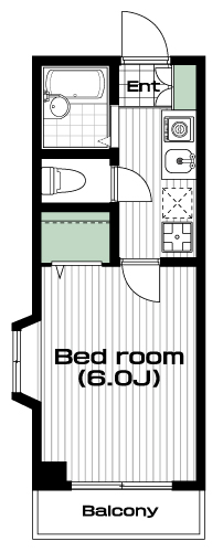 小竹向原駅の賃貸 76,000円 間取り図