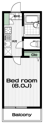 三ツ沢下町駅の賃貸 59,000円 間取り図