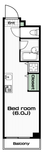 中野駅の賃貸 82,000円 間取り図
