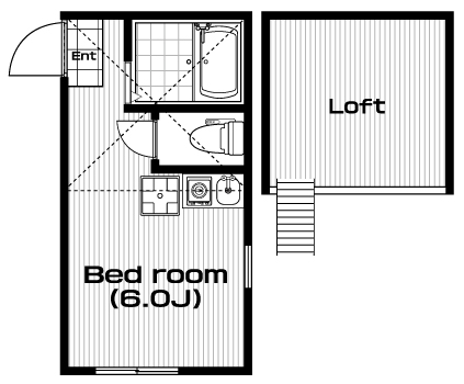溝の口駅の賃貸 56,000円 間取り図