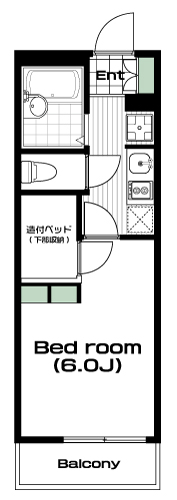 八王子駅の賃貸 62,000円 間取り図