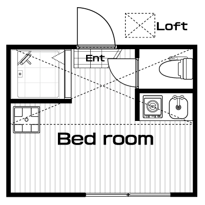 三軒茶屋駅の賃貸 75,000円 間取り図